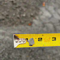 size of stone dust shown on tape measure